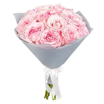 Букет из розовых пионовидных роз